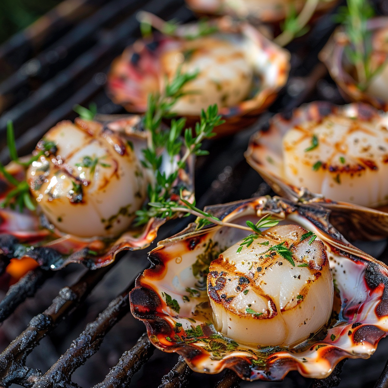 The Fish Society's Grilled Herbed Scallops in Shell