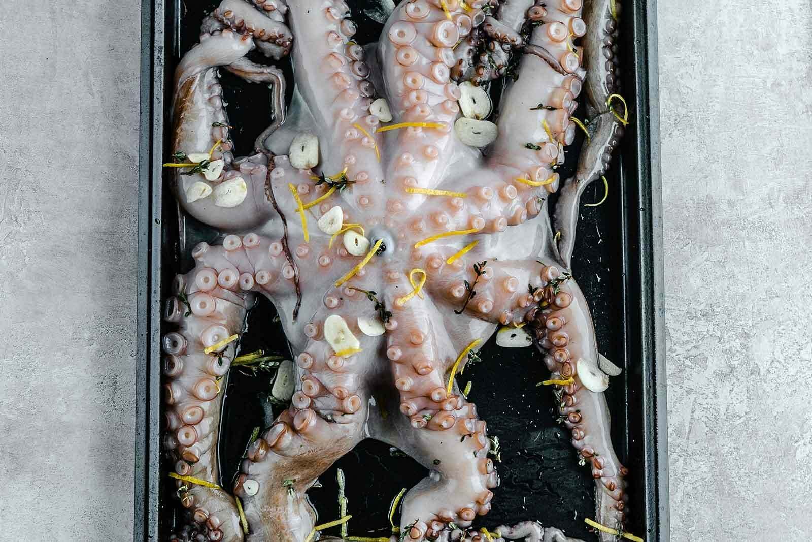 Octopus stew with tabbouleh