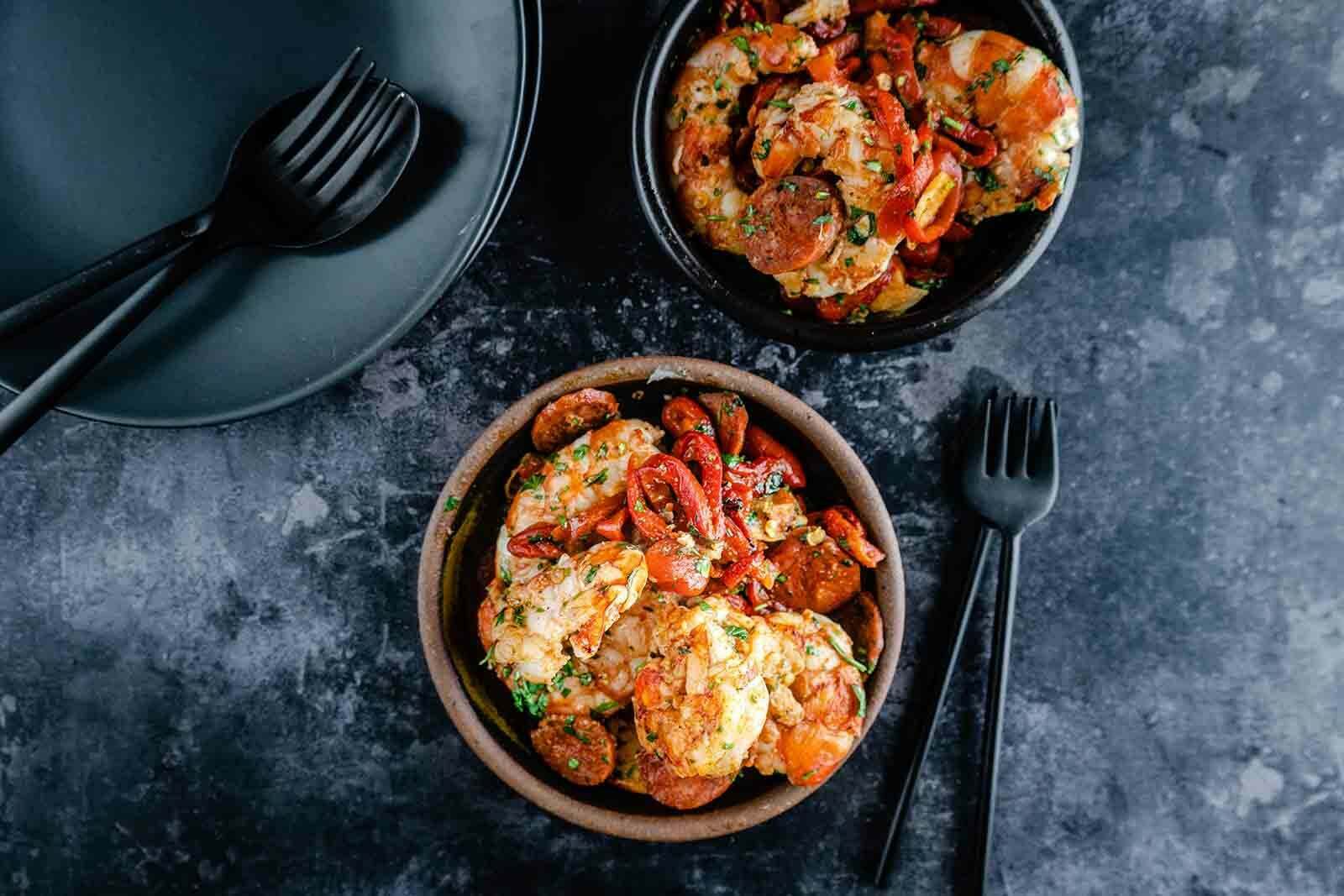 Prawns with chorizo