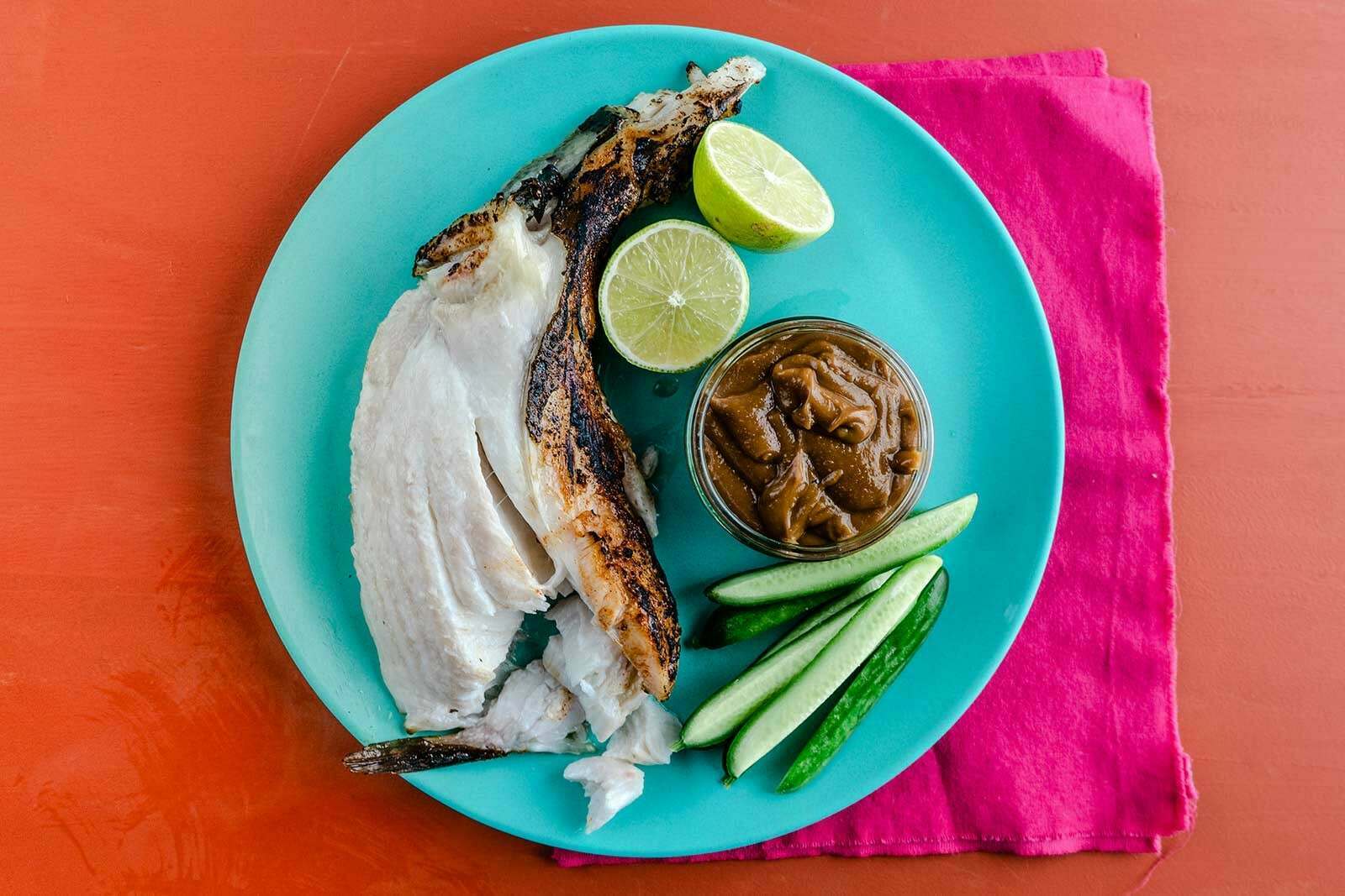 Satay Collars with Peanut Dipping Sauce