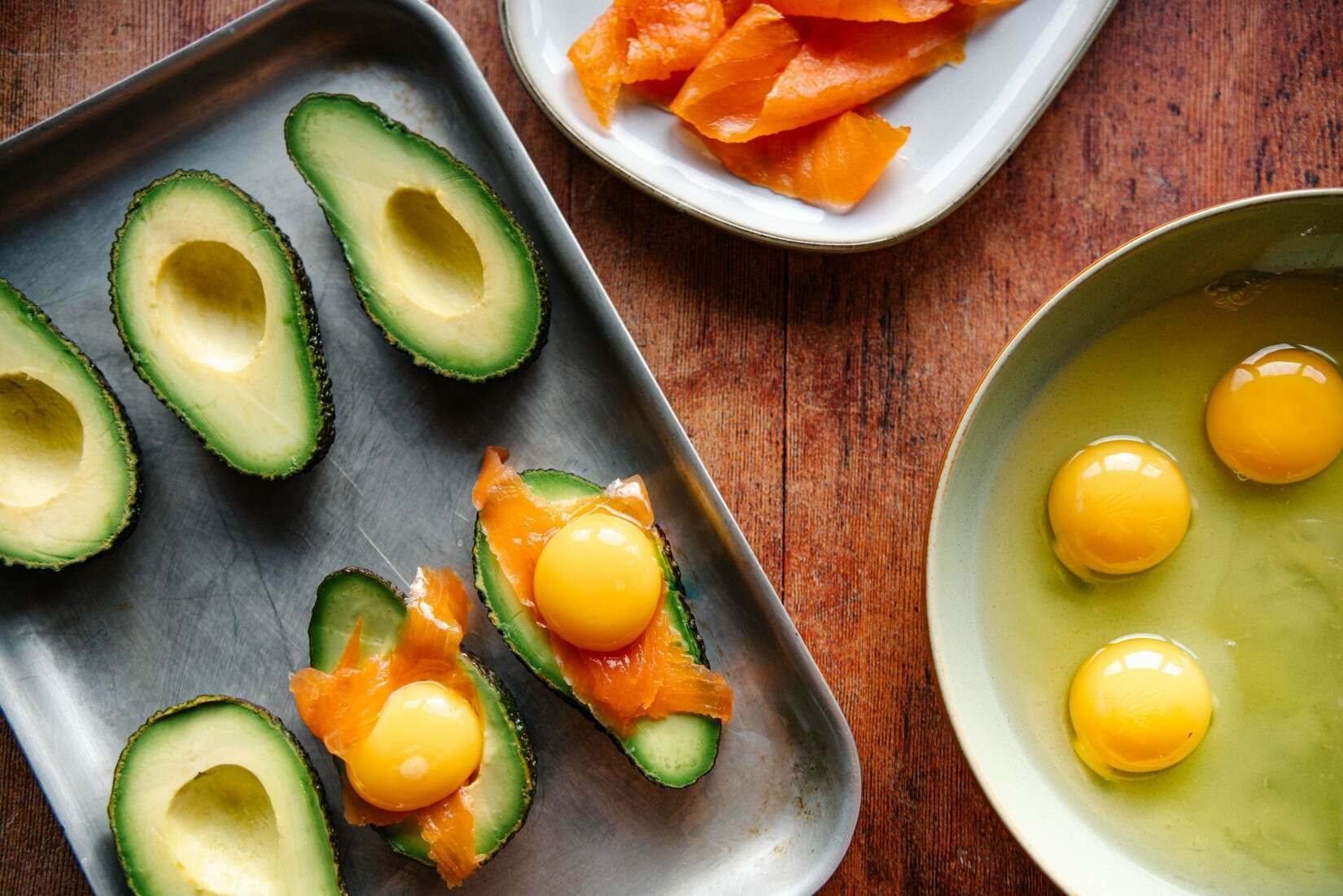 Smoked Salmon Baked Eggs in Avocado