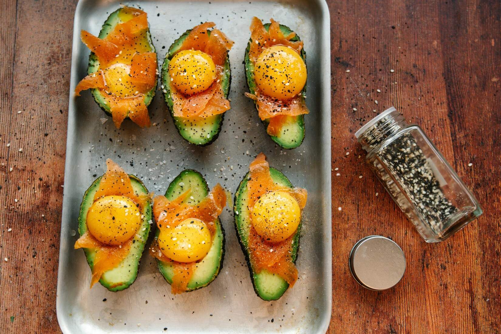 Smoked Salmon Baked Eggs in Avocado