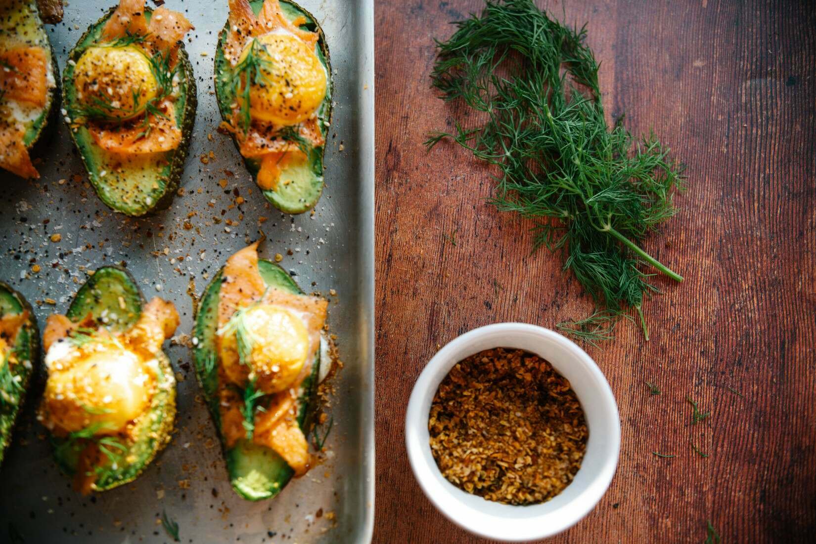 Smoked Salmon Baked Eggs in Avocado
