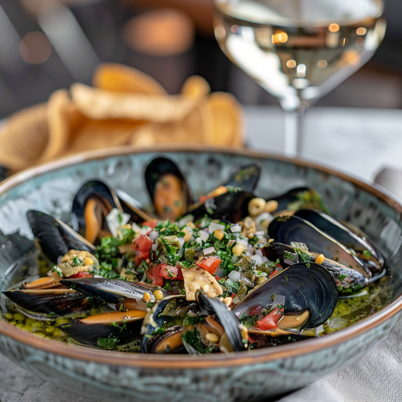 The Fish Society's Mediterranean Mussels with Salsa Verde