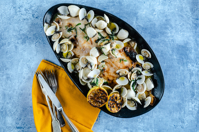 Pan Fried Dover Sole Meuniere with Clams