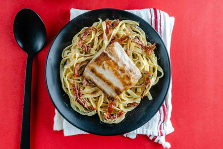 Mahi Mahi with a Sun Dried Tomato & Tarragon Cream Pasta