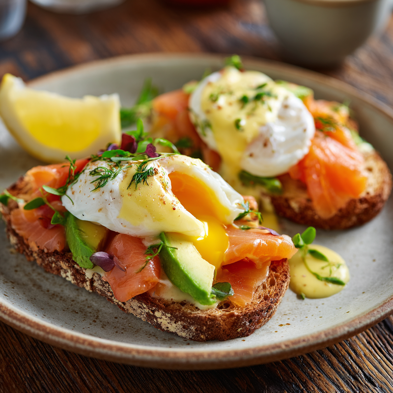 FishRJumpin Smoked Salmon & Poached Egg on Sourdough with Hollandaise
