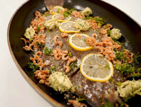 Lemon Sole with Brown Shrimp and Garlic & Herb Butter