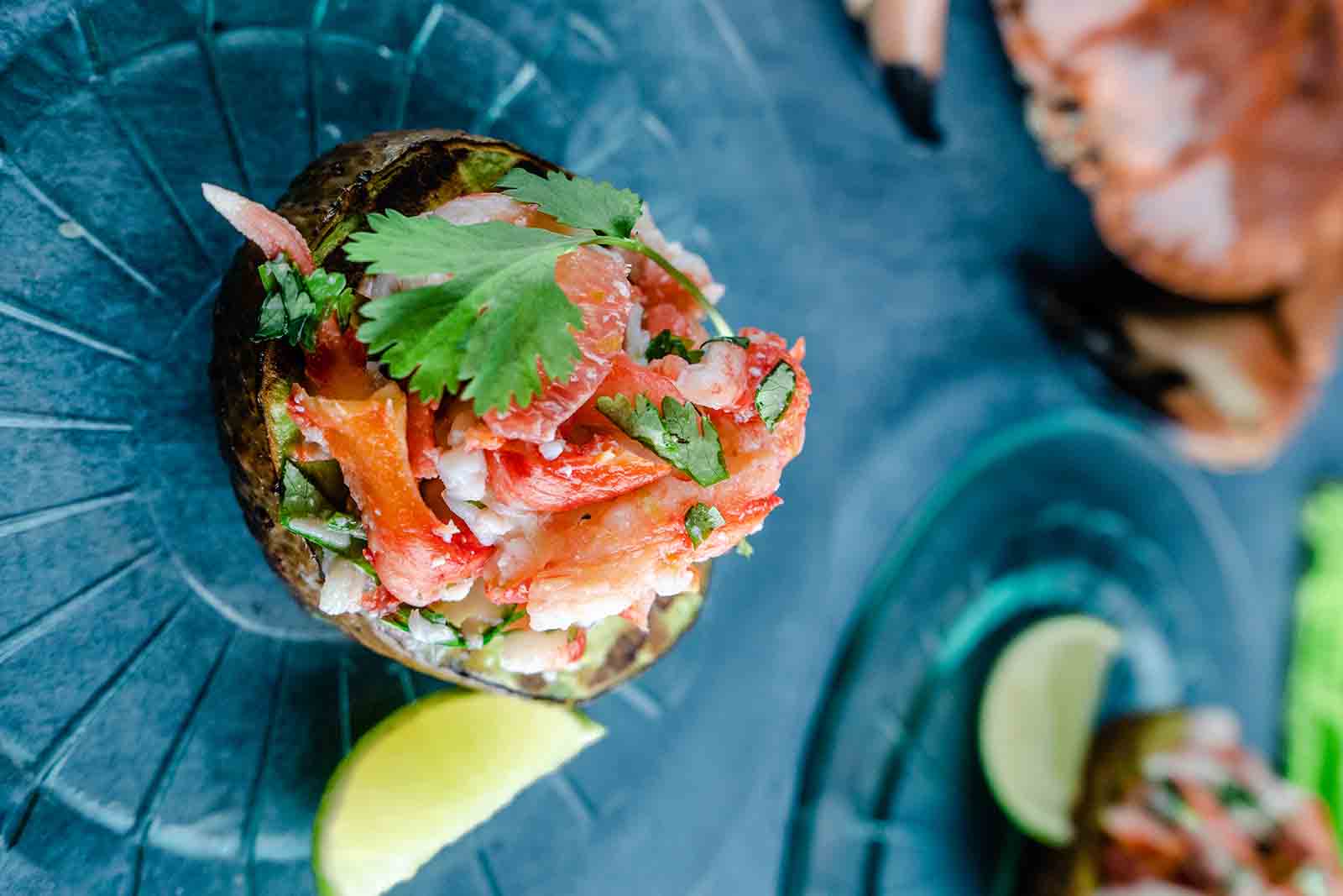 avocado filled with crab meat