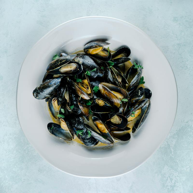 Mussels in a white wine sauce