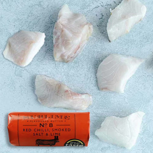 Atlantic Cod Misshapes With Red Chilli, Smoked Salt & Lime