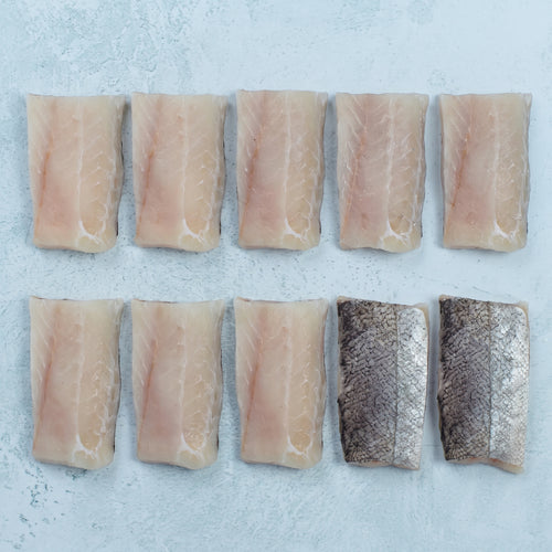 Wild British Coley Fillet Steaks - Freezer Filler (5 x 260g, 10 steaks)