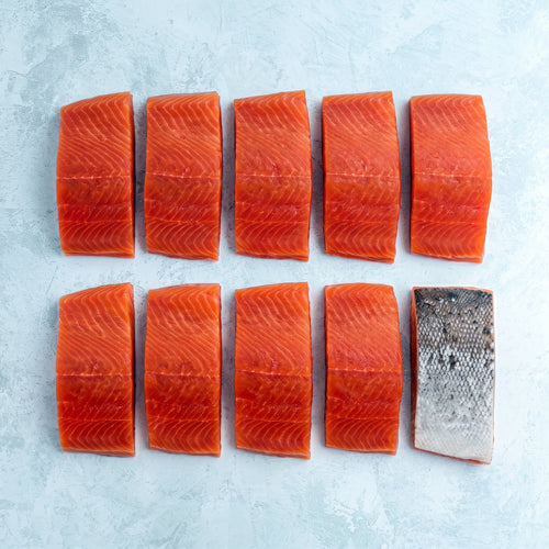 Wild Sockeye Salmon Fillet Steaks - Freezer Filler (5 x 240g) 10 x 120g Fillet Steaks