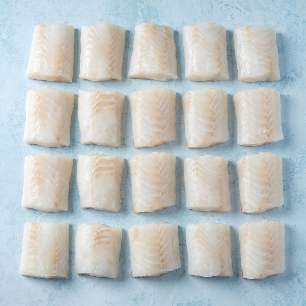 Wild Atlantic Skinless Cod Steaks - Freezer Filler (10 x 280g, 20 steaks)