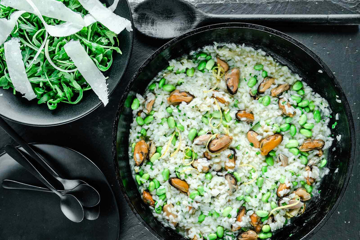 Muscles Risotto Delicious Mussels Risotto with Edamame Beans – The Fish Society