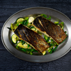 Stone bass fillet steaks
