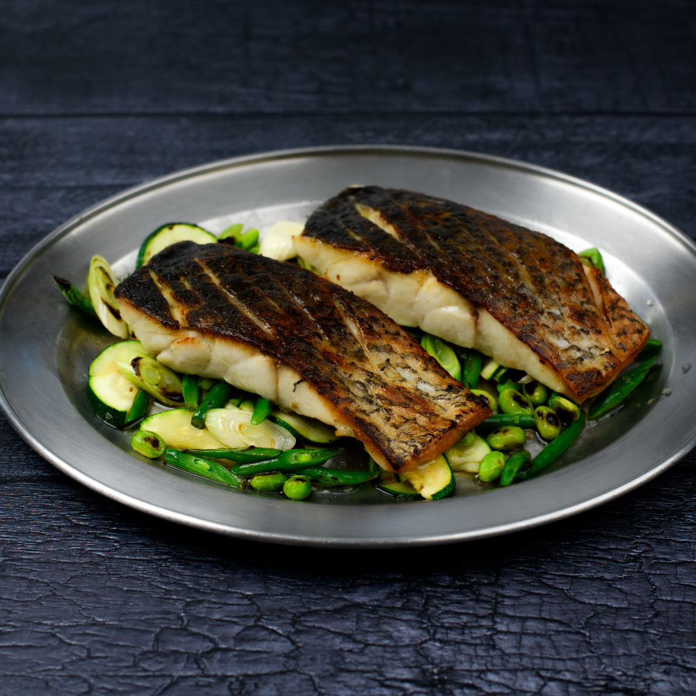 Stone bass fillet steaks