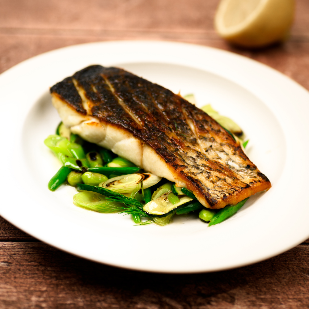 Stone bass fillet steaks