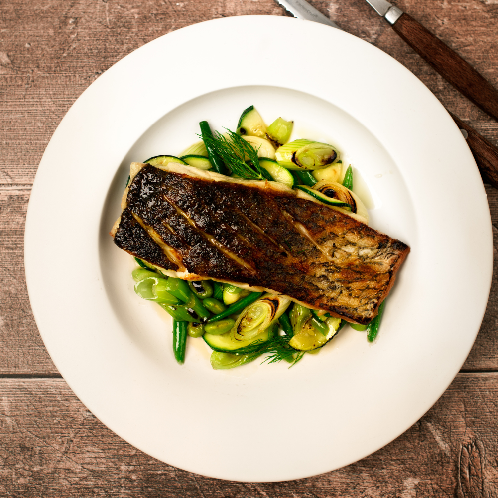 Stone bass fillet steaks