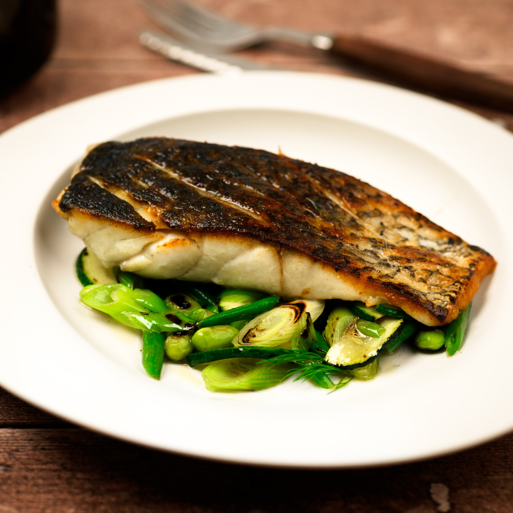 Stone bass fillet steaks