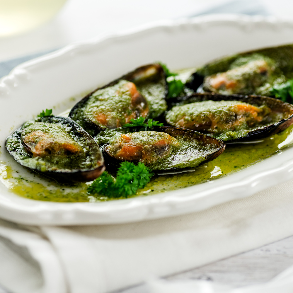 Garlic Butter Stuff Half Shell Mussels - 12 Pack