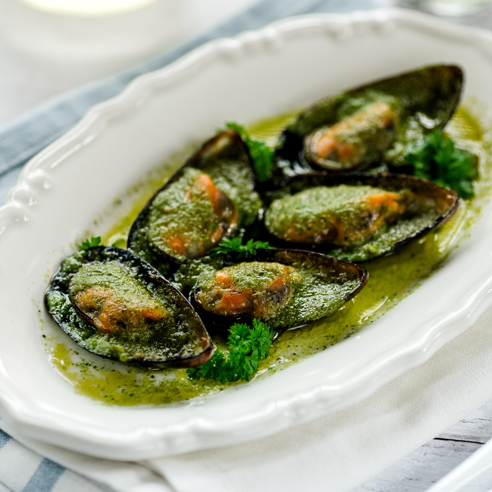Garlic Butter Stuff Half Shell Mussels - 12 Pack