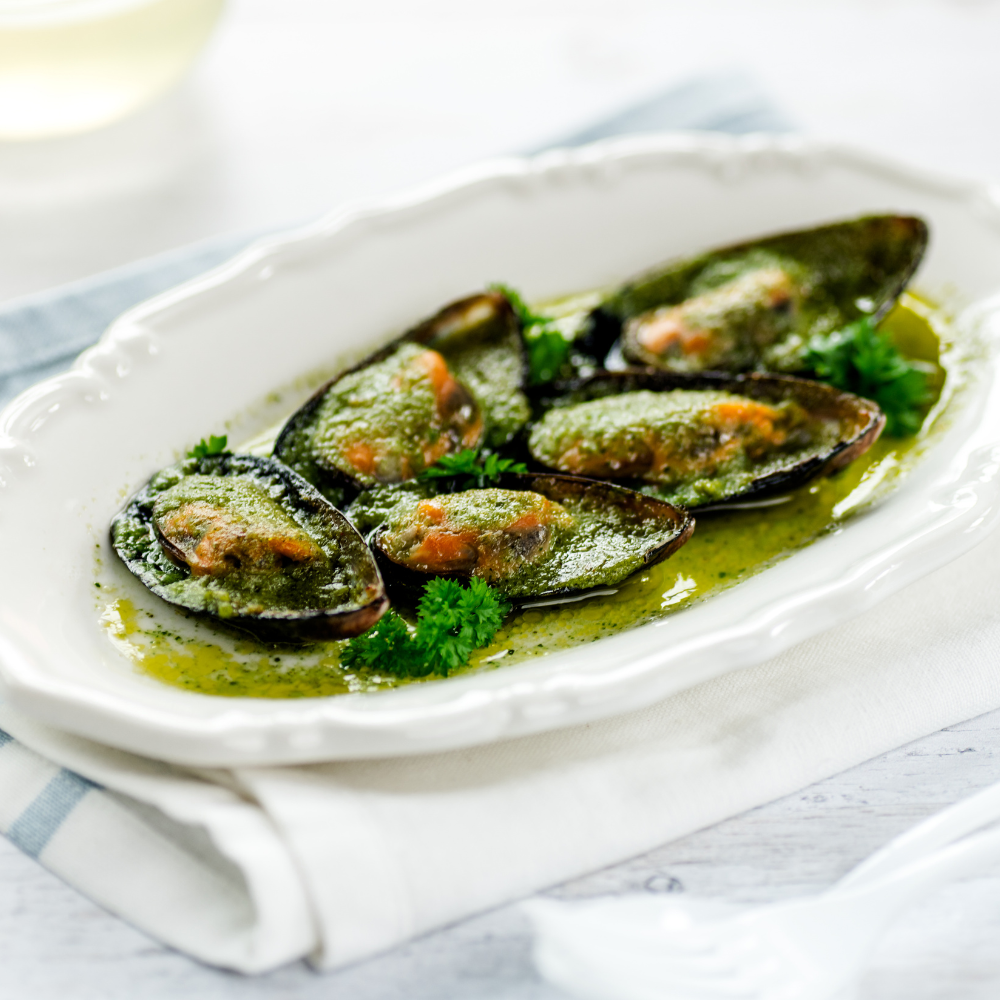 Garlic Butter Stuff Half Shell Mussels - 12 Pack
