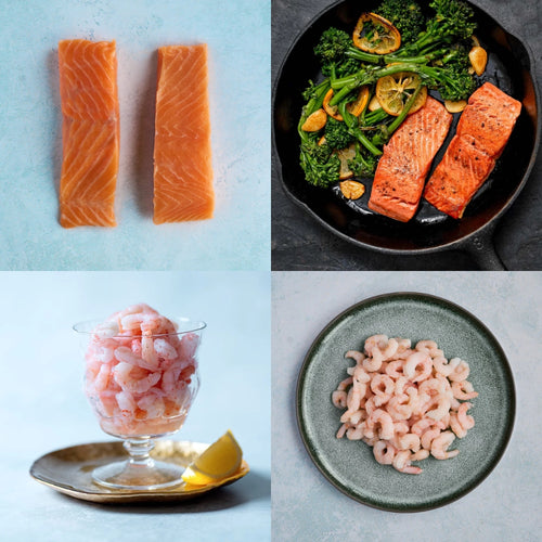 Skinless Atlantic Salmon Steaks and Peeled Atlantic Prawns £10 BUNDLE DEAL