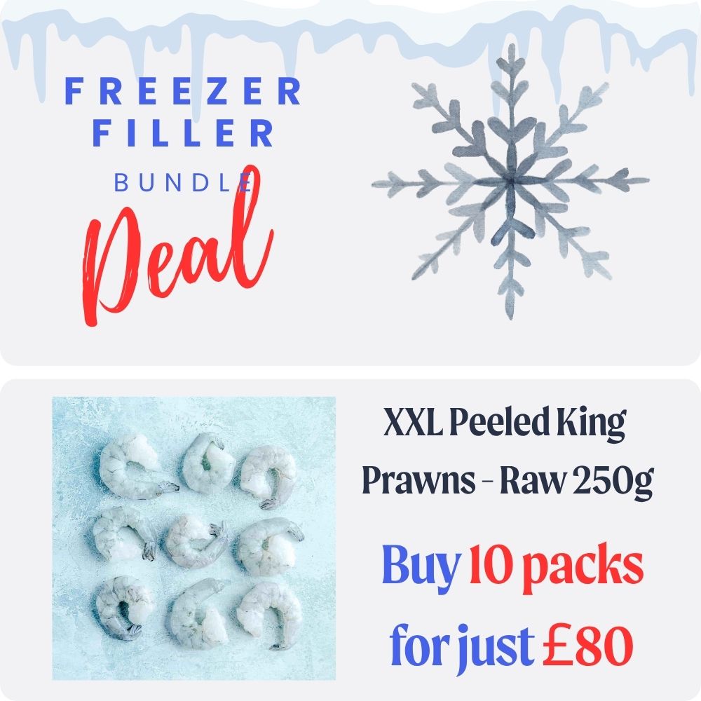 Freezer Filler Bundle XXL Peeled King Prawns - Raw 250g x 10 packs