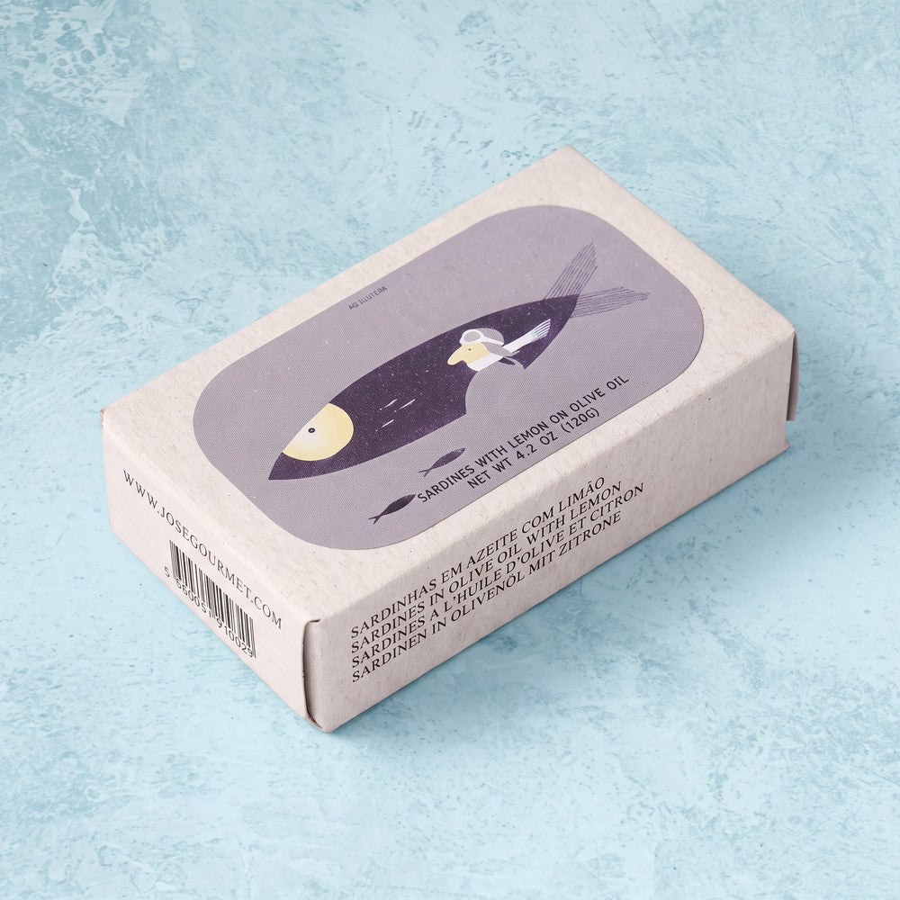 José Gourmet sardines in extra virgin olive oil with lemon, 120g tin