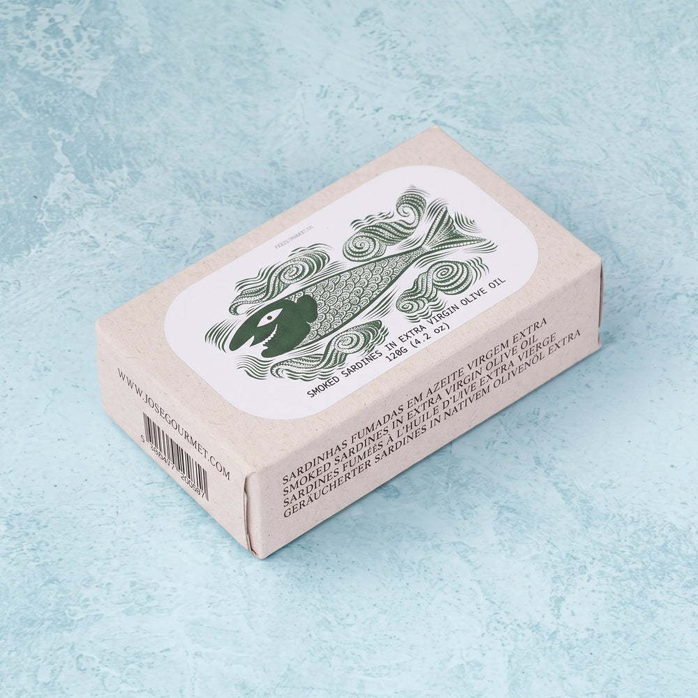 José Gourmet smoked sardines in extra virgin olive oil, 120g tin
