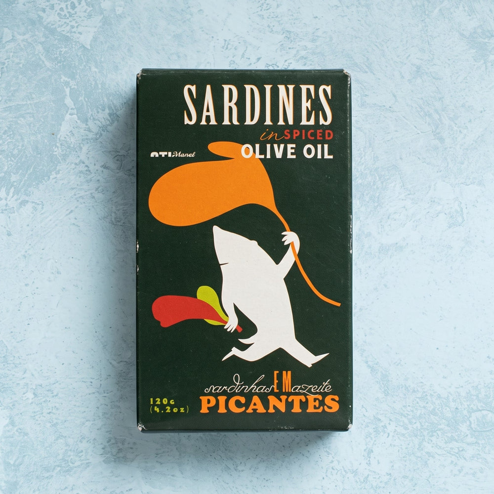 Ati Manel sardines in spiced olive oil, 120g tin