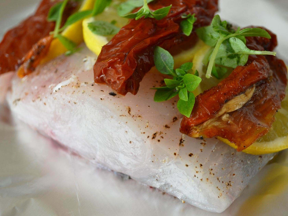Stone bass fillet steaks