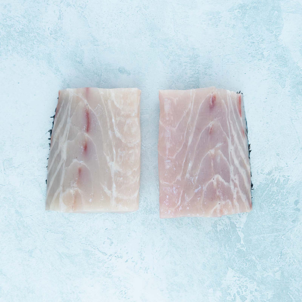Stone bass loin steaks