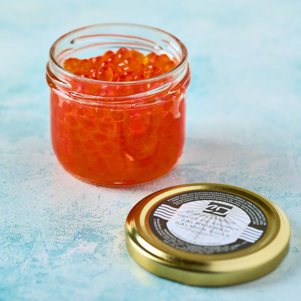Salm Roe Keta Salmon Roe (Ikura) | 100g Jar | The Fish Society