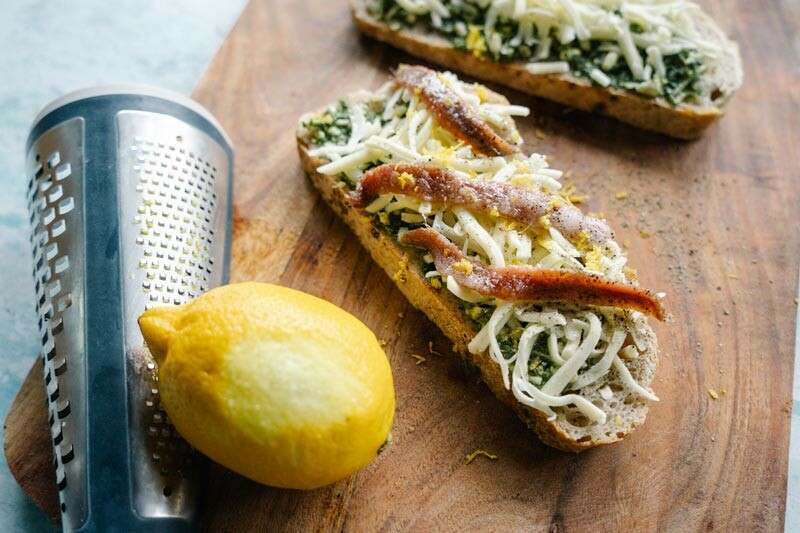 Anchovy and Pesto Toasted Sandwich