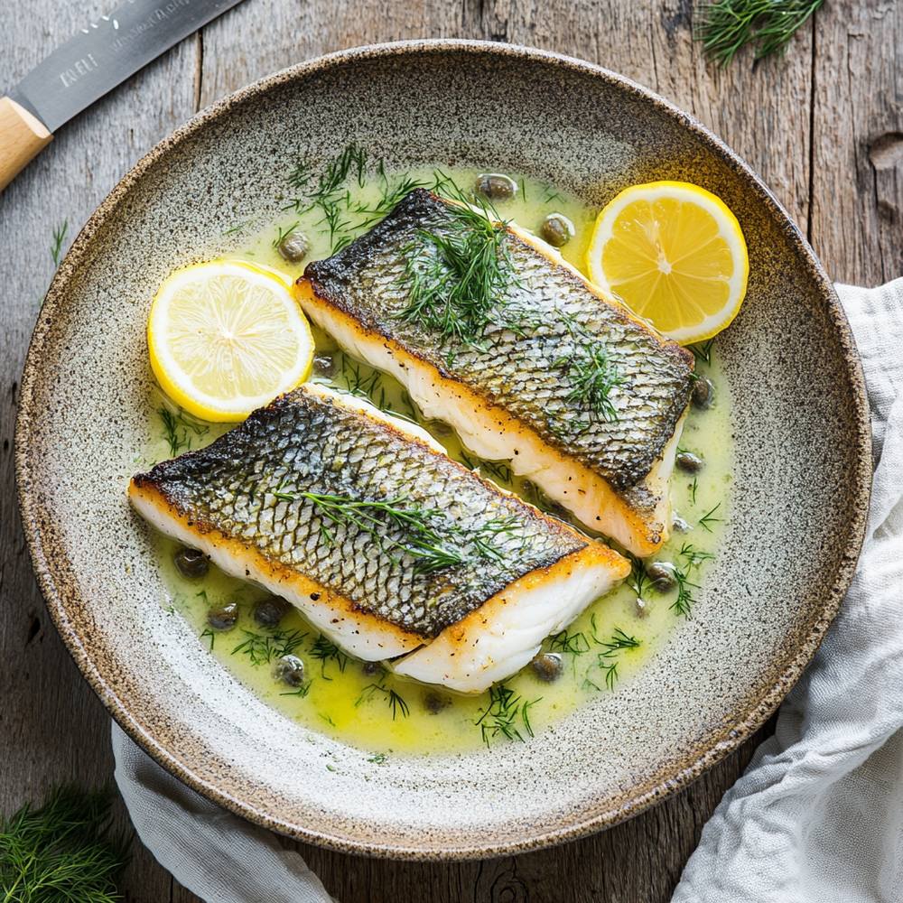 Sea Bass Fillets, Lemon, Caper & Dill Butter Bundle