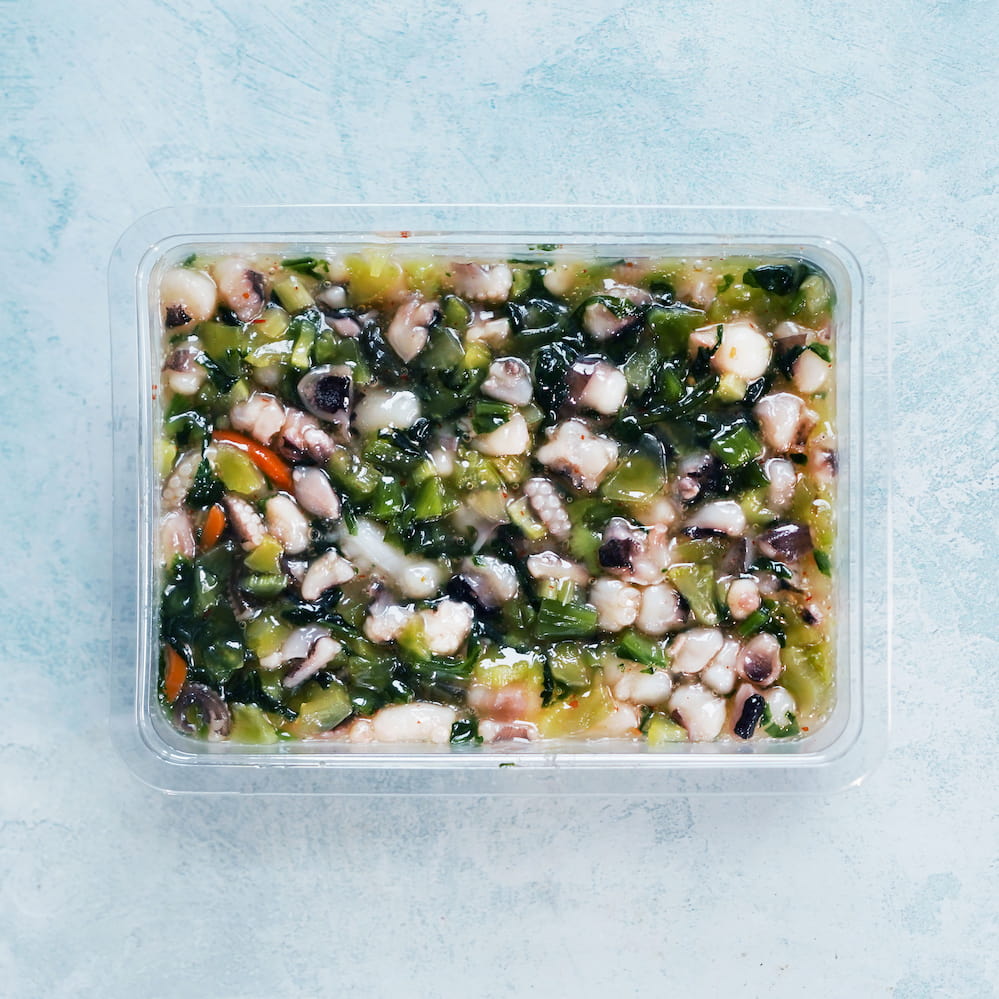 Octopus and wasabi salad