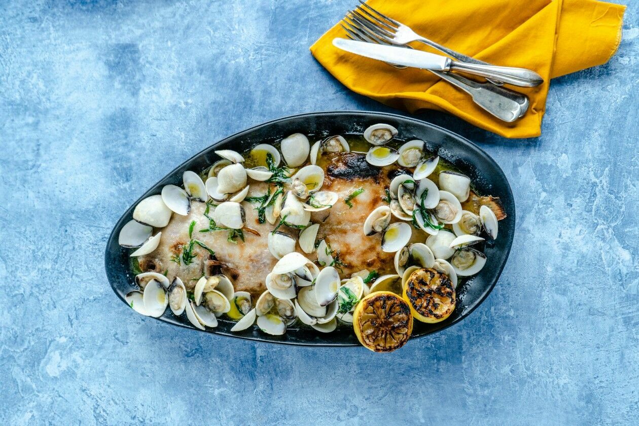 Pan Fried Dover Sole Meuniere with Clams