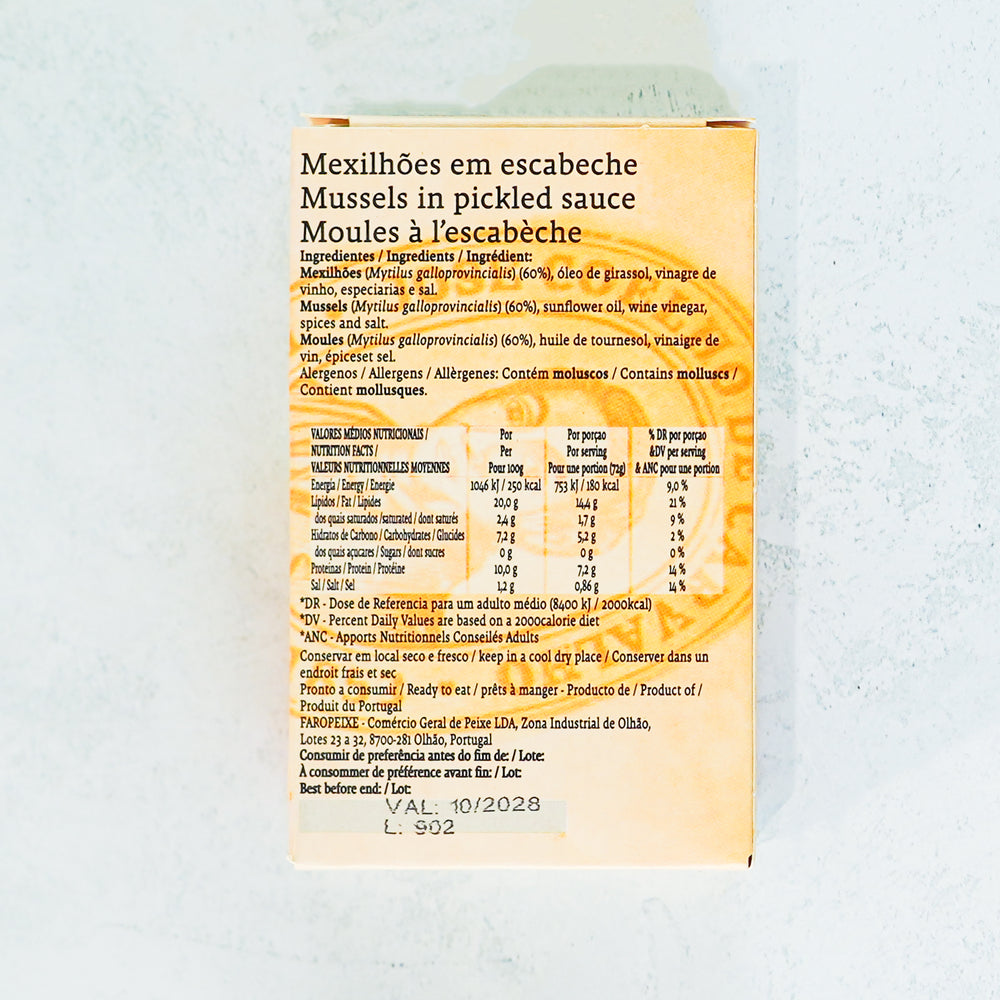 Tinned Mussels Escabeche - Pescarias de Algarve