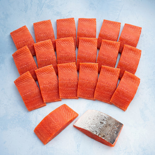 Wild Sockeye Salmon Fillet Steaks - Freezer Filler (10 x 240g) - The Fish Society